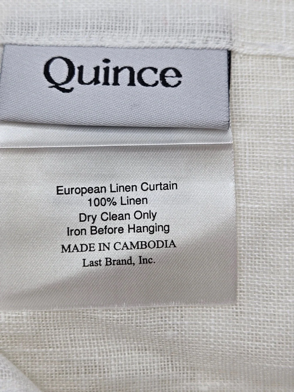 NWT QUINCE Set Of 2 48x84 European Linen Sheer Curtains White 9623
